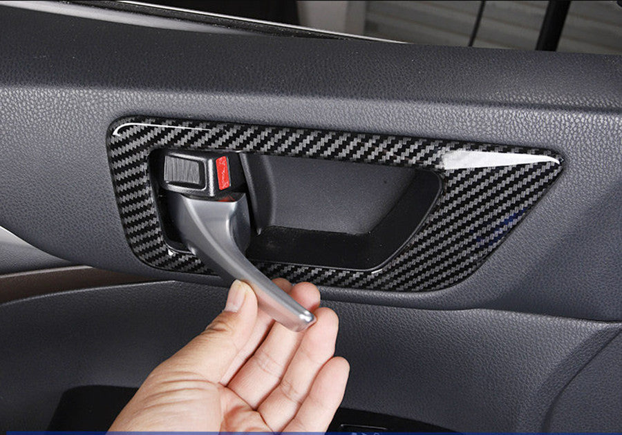 Carbon fiber interior door handle cup cover trim for Toyota Highlander 17 - 2019