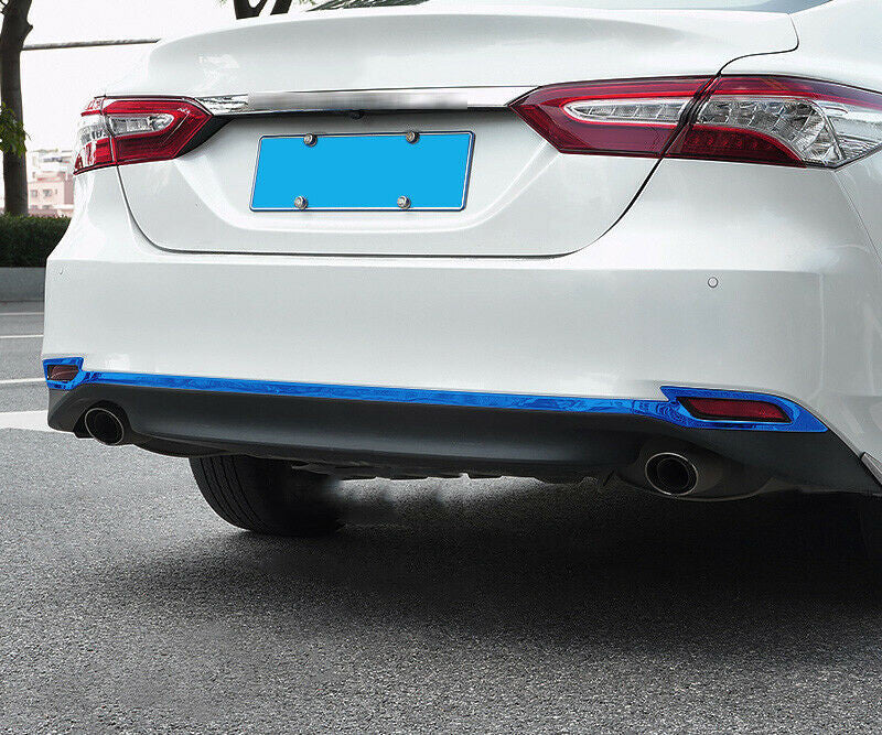3pc for Toyota for Camry 2018-2023 Blue Steel Rear Bumper Strip Protector Cover Trim