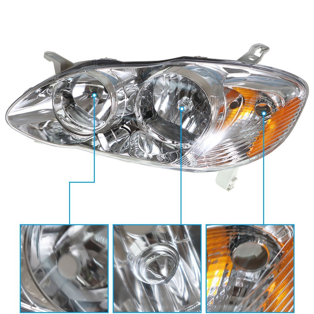 2003-2008 for Corolla , left + right transparent headlights - n