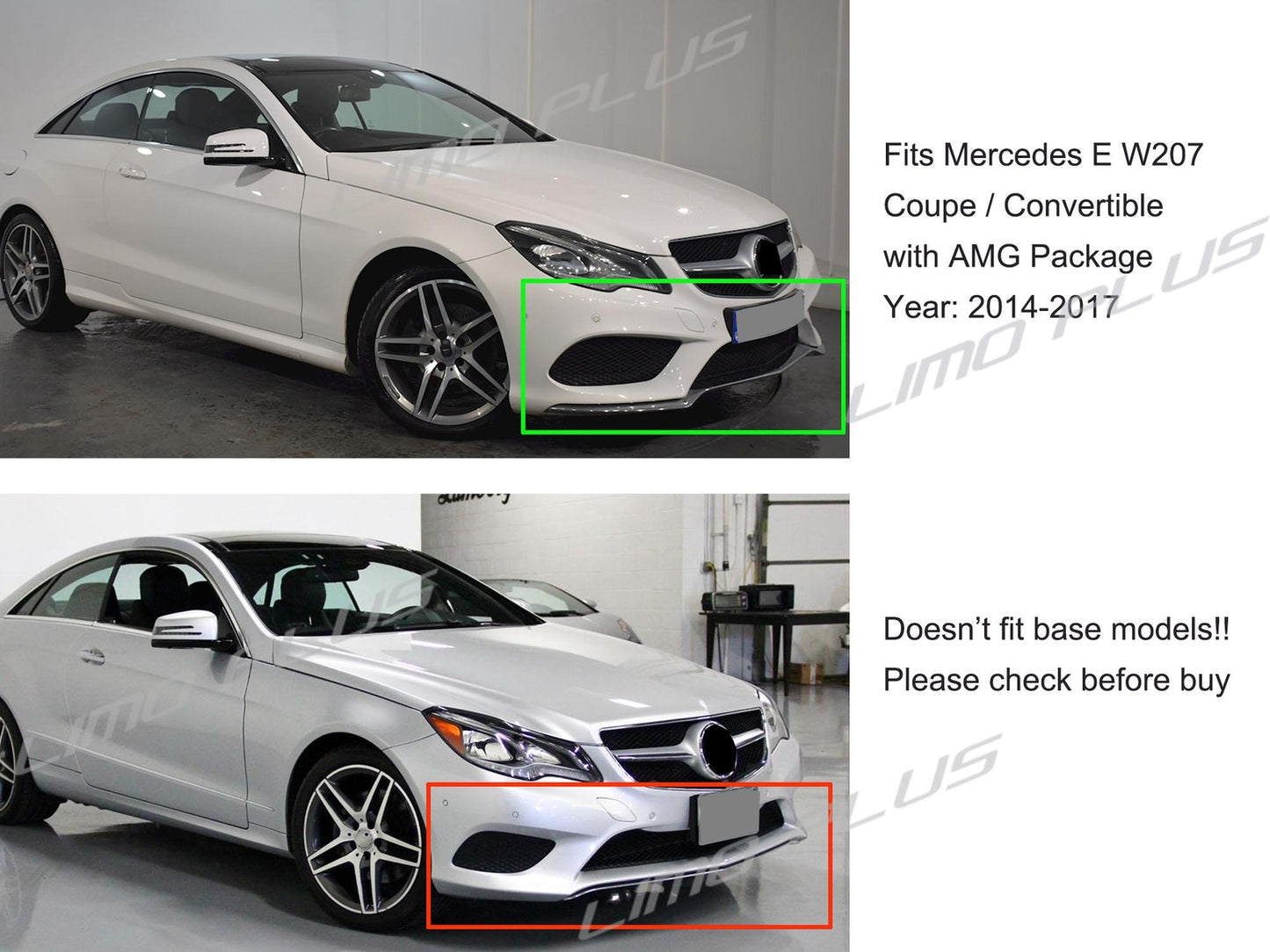 for CHRome front lip molding trim for Mercedes w207 C207 E400 E550 AMG Coupe 14-17- v