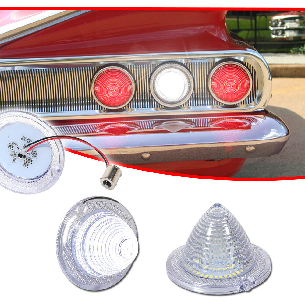 For 1960 - 1961 Impala for El Camino Clear Rear Reverse Lights White Lights - v