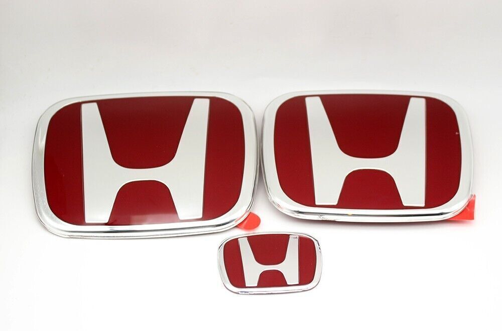 3-piece front and rear steering wheel badge set for 2016-21 for CIVIC Sedan Coupe 4Dr JDM