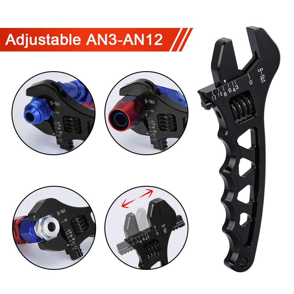 Aluminium Adjustable Hose Fitting Wrench Tool AN3 AN4 AN6 AN8 AN19 AN12 Spanner