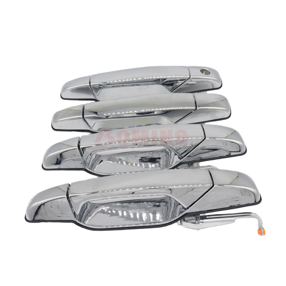 4P Chrome Exterior Door Handle Set for Chevy Tahoe for GMC for Yukon for Sierra Denali 07-13