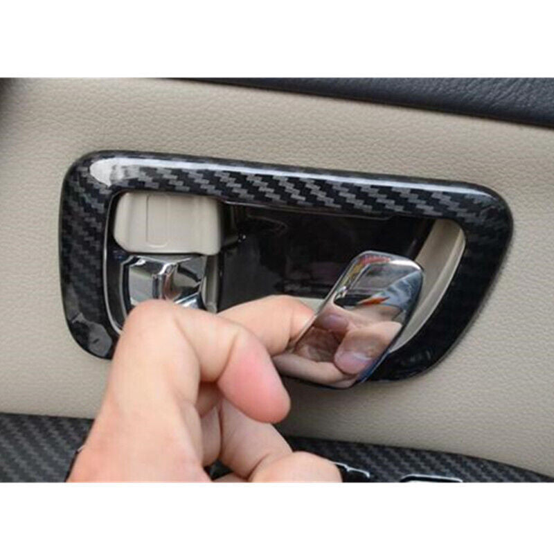 Carbon Fiber Inner Door Handle Bowl Cover for Mitsubishi Pajero Montero 2009-21