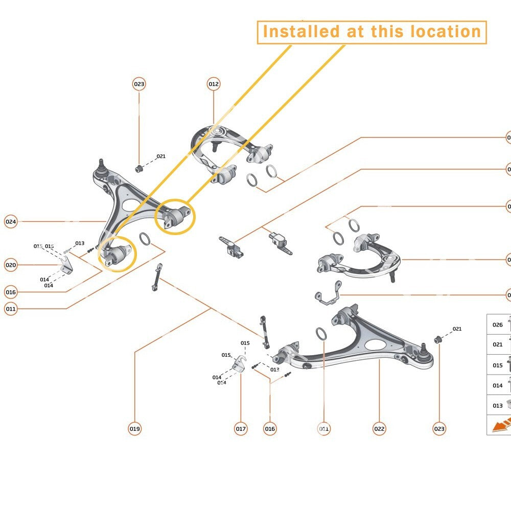 Equipment Manufacturer ( ) for McLaren 720S GT Front Lower Control Arm Bushing Kit: 22BA133GP