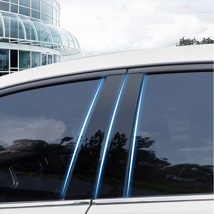 Piano Black Pillar Posts Door Window Molding Strip Trim for Nissan Rogue 2021-23