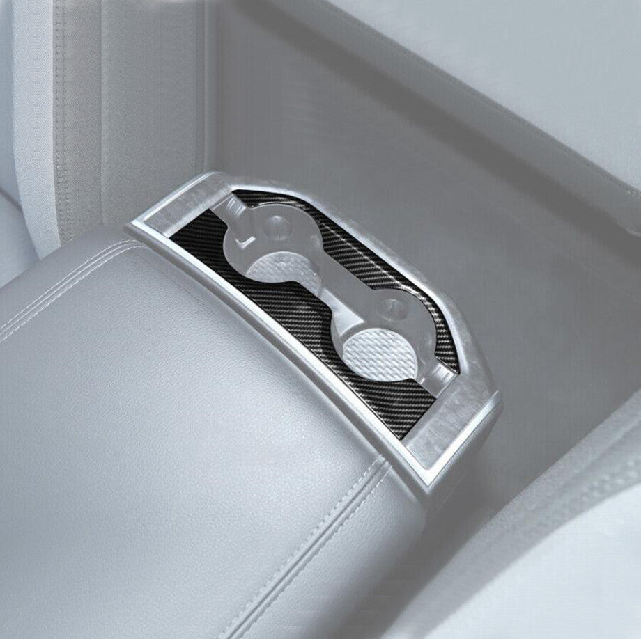 For 2019-2024 for Dodge for RAM 1500 Carbon Inner Rear Water Cup Holder Frame Trim Cover v