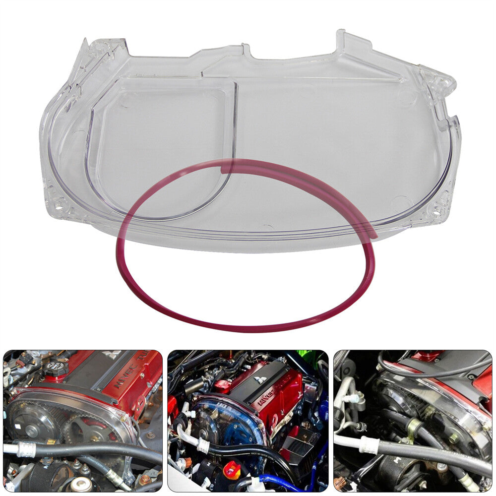 Clear Cam Timing Belt Cover for Mitsubishi Lancer Evolution EVO 9 IX Mivec 4G63