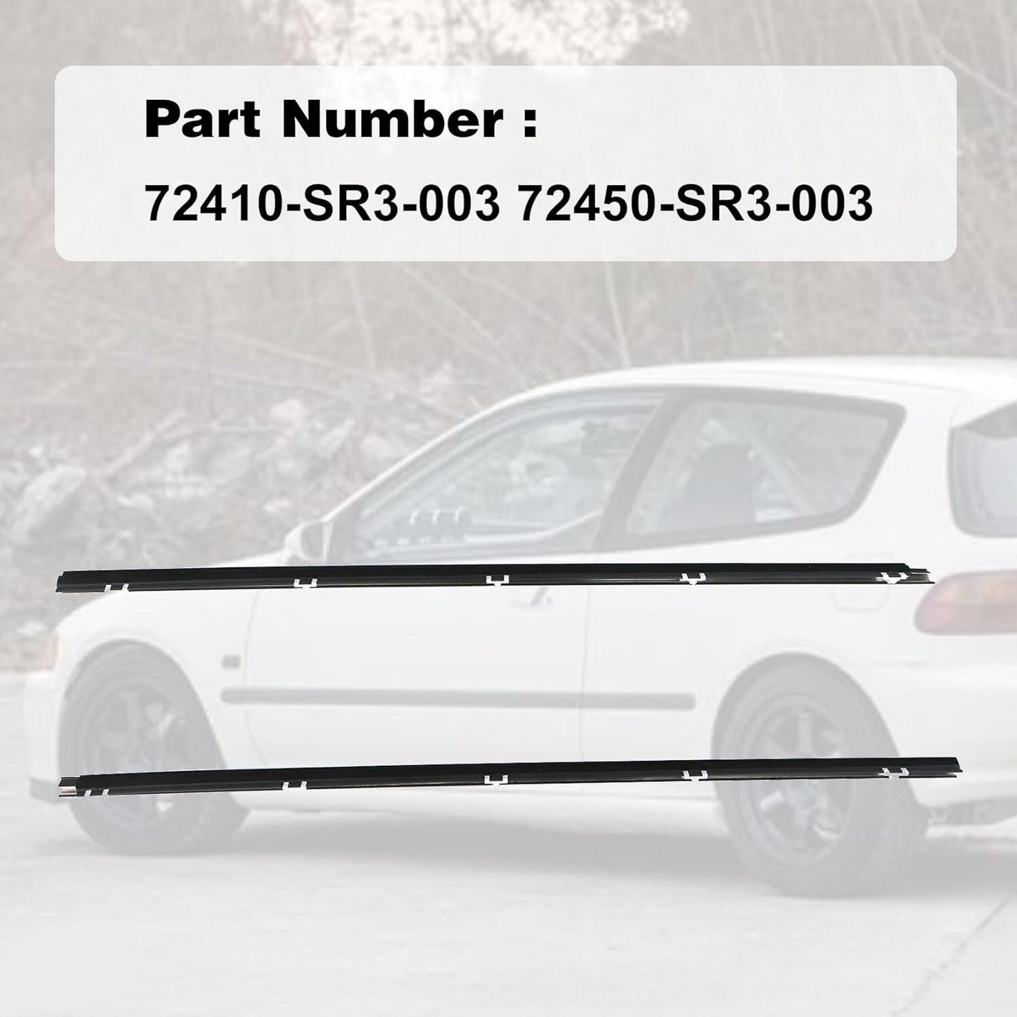Fit for Honda for Civic EG6 EG4 3D 1992-1995 Outer Window Door Molding Set RH LH