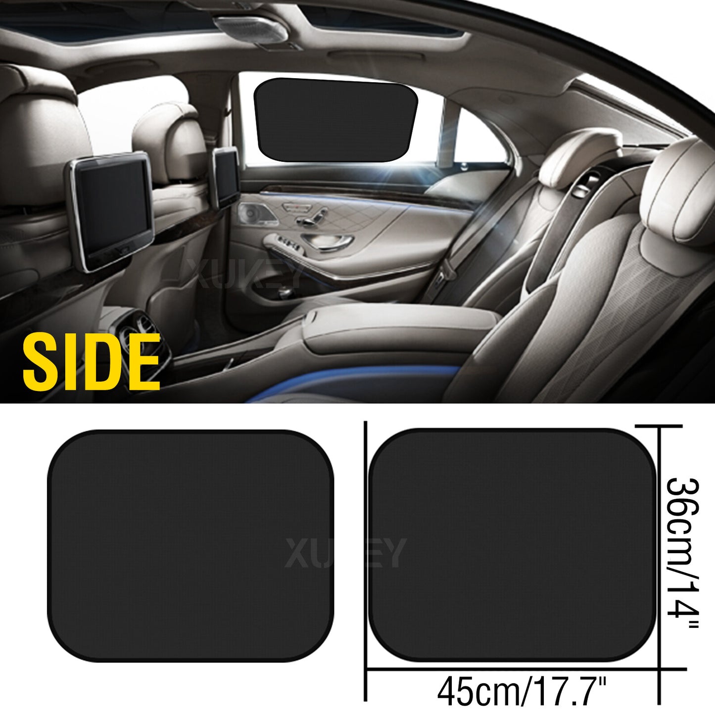 2X Universal Sun Shades Side for Seat Car Window Socks Baby Kids UV Protection Black