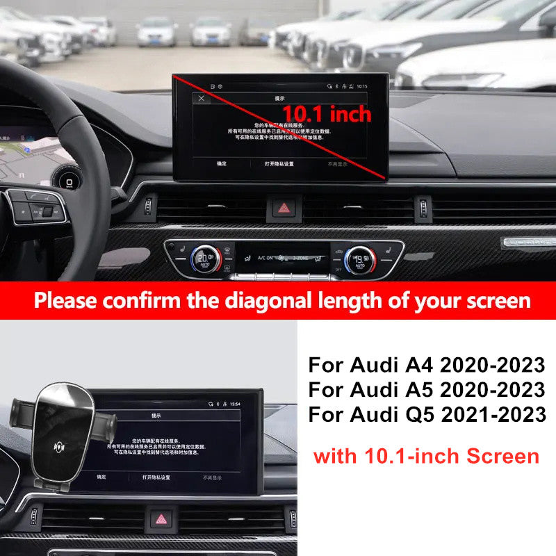 Car phone holder compatible with 2021-2024 for Audi A4, A5, and Q5 with 10.1-inch screen movable mount. n