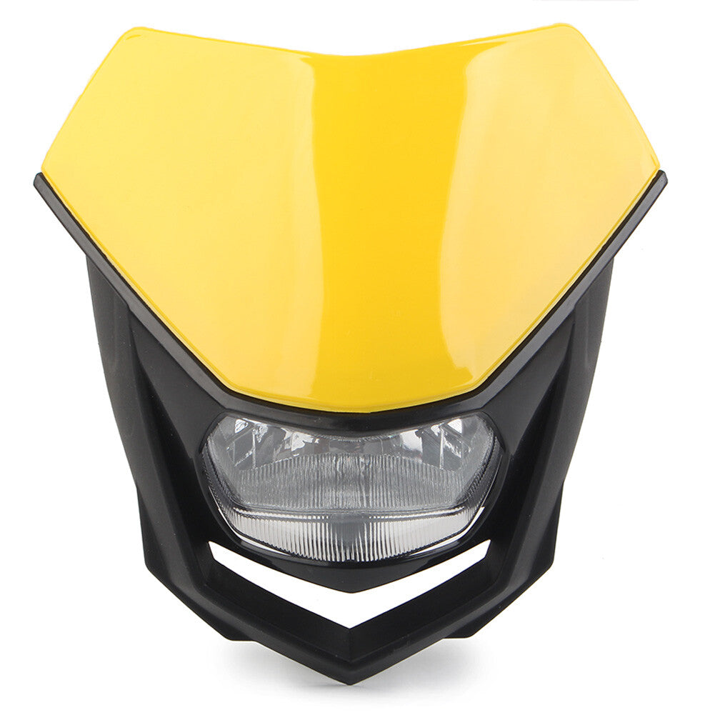 Universal Headlight Head Lamp Fairing Yellow For Supermoto Bike Dirt Bike Motor
