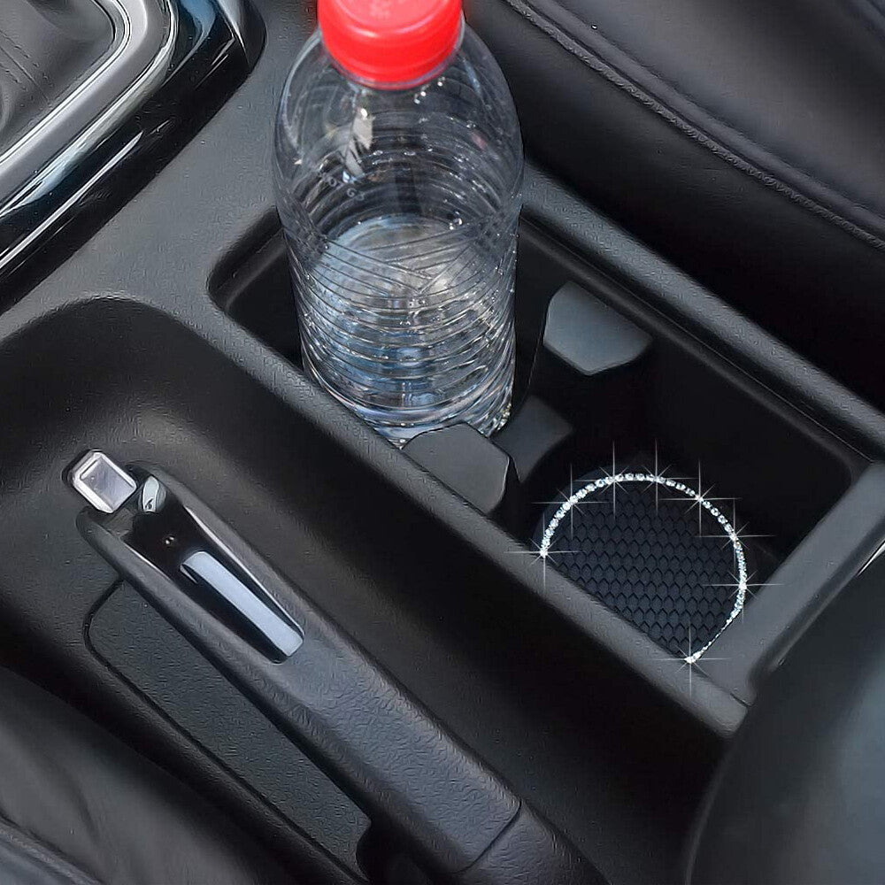2x Universal Car Bling Cup Holder Insert Rhinestone Coaster Interior Accessories
