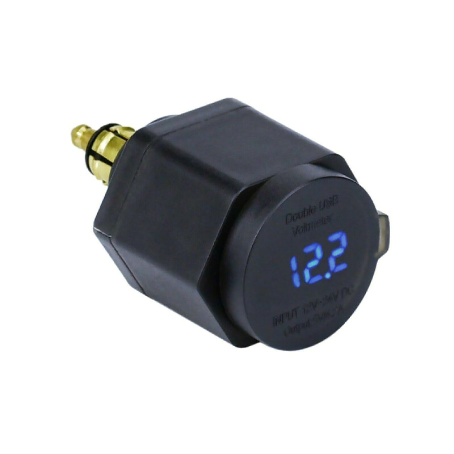 New Power Adapter Voltmeter Dual USB Fast Charger for BMW Motorcycle Plug