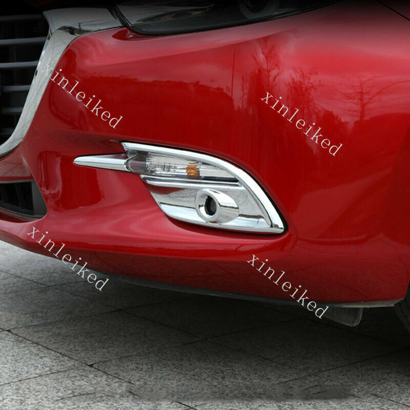 Chromed front fog light trim cover Decorate for Mazda 3 Axela GS GT GX 2017-2018