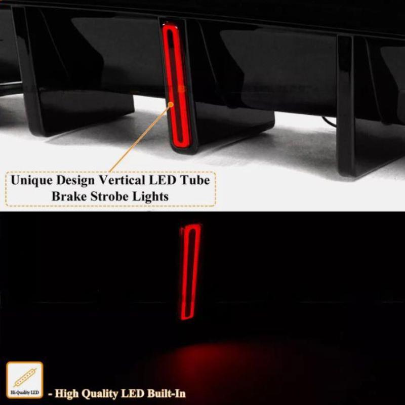 Suitable for 17-23 for BMW G30 G38 M5 Style Gloss Black Big Fin LED Rear Bumper Diffuser Kit Q