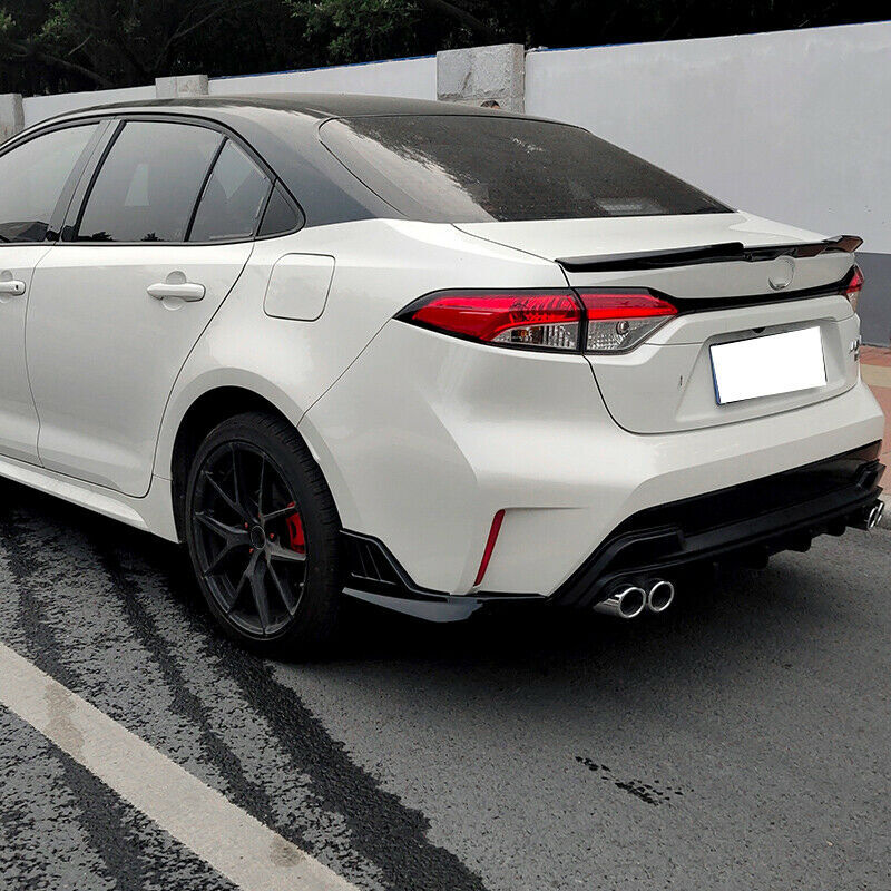 for Toyota for Corolla 2019-2022 Glossy Black Rear Bumper Side Corner Spoiler Guard