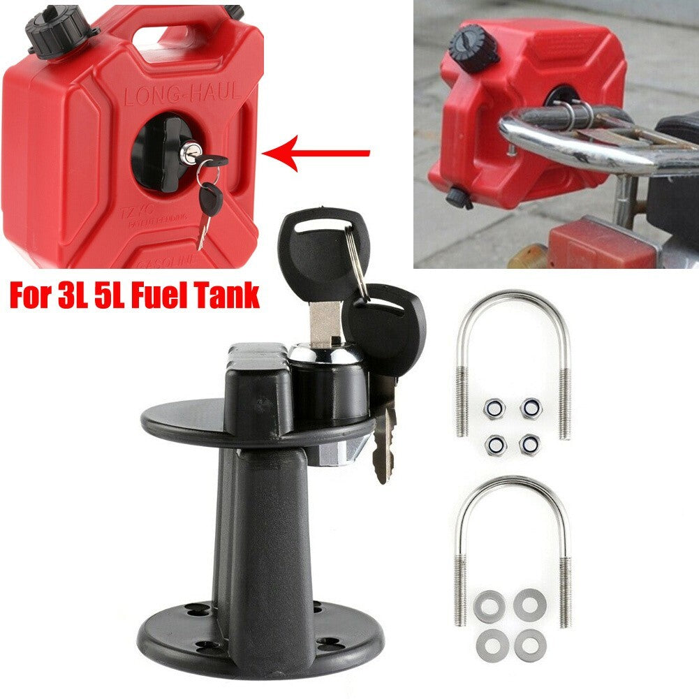 For 3L 5L Fuel Tank Mount Petrol Can Jerry Cans Key Bracket Holder Lock Fastener v