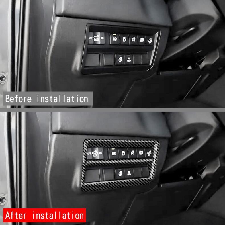 Fit For Tundra 2022-2024 Carbon Fiber Headlight Switch Frame Trim 1pcs v
