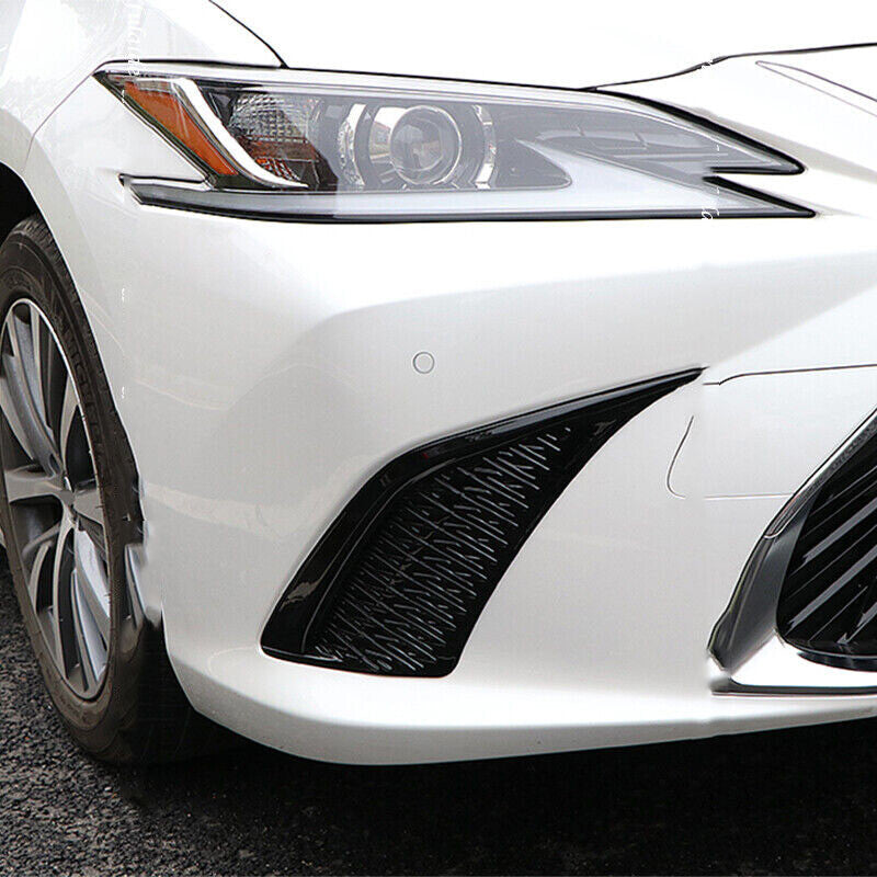 for Lexus ES350/300h 2019-2022 Black Front Bumper Fog Lamp Grille Cover Bezel 4P