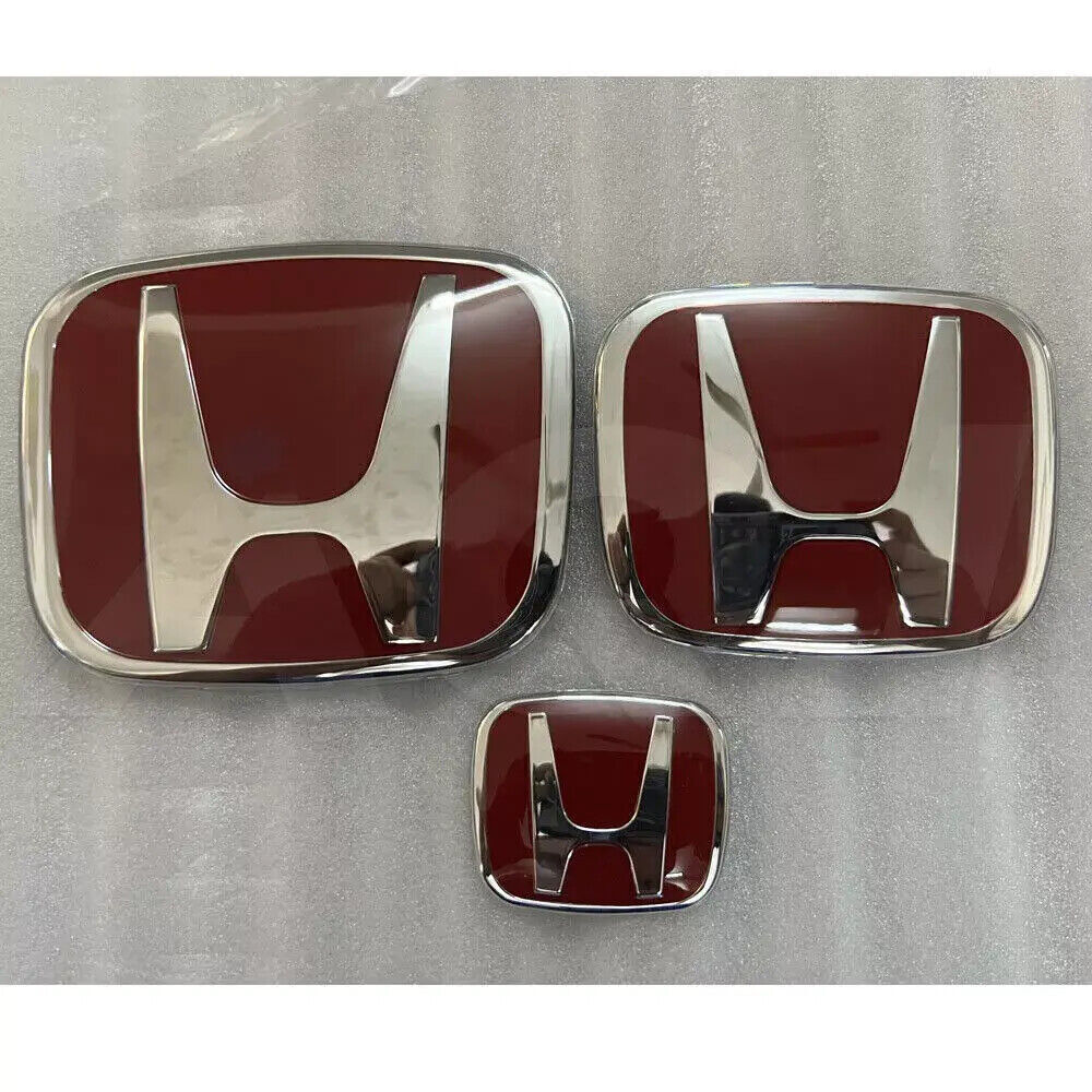 3-piece set with front and rear steering, JDM, red H badge, suitable for Civic Sedan 2016 - 2021 4Dr