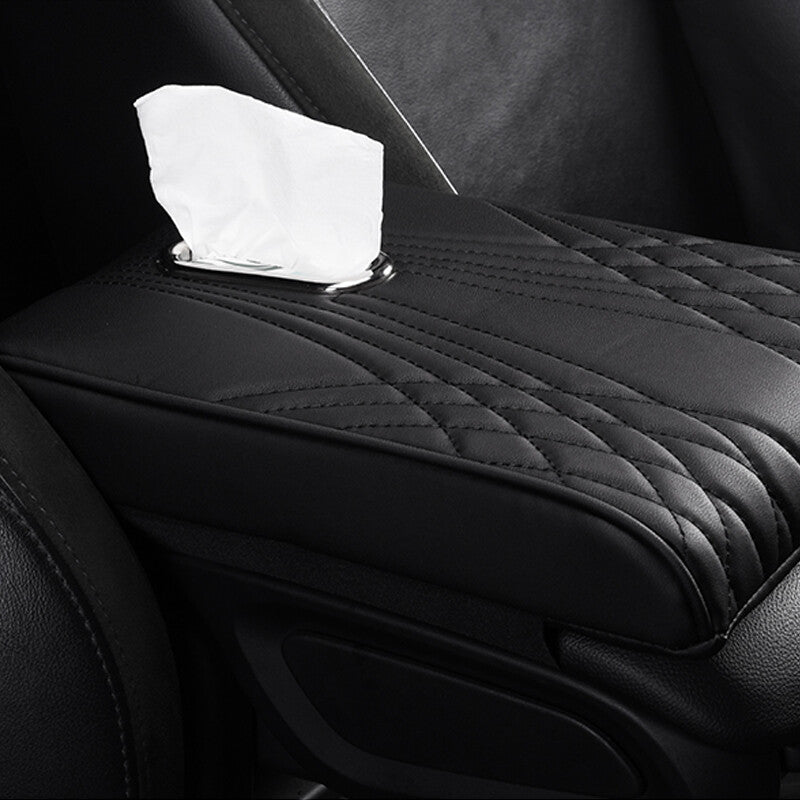 Car PU armrest memory foam center control cover tissue box - n