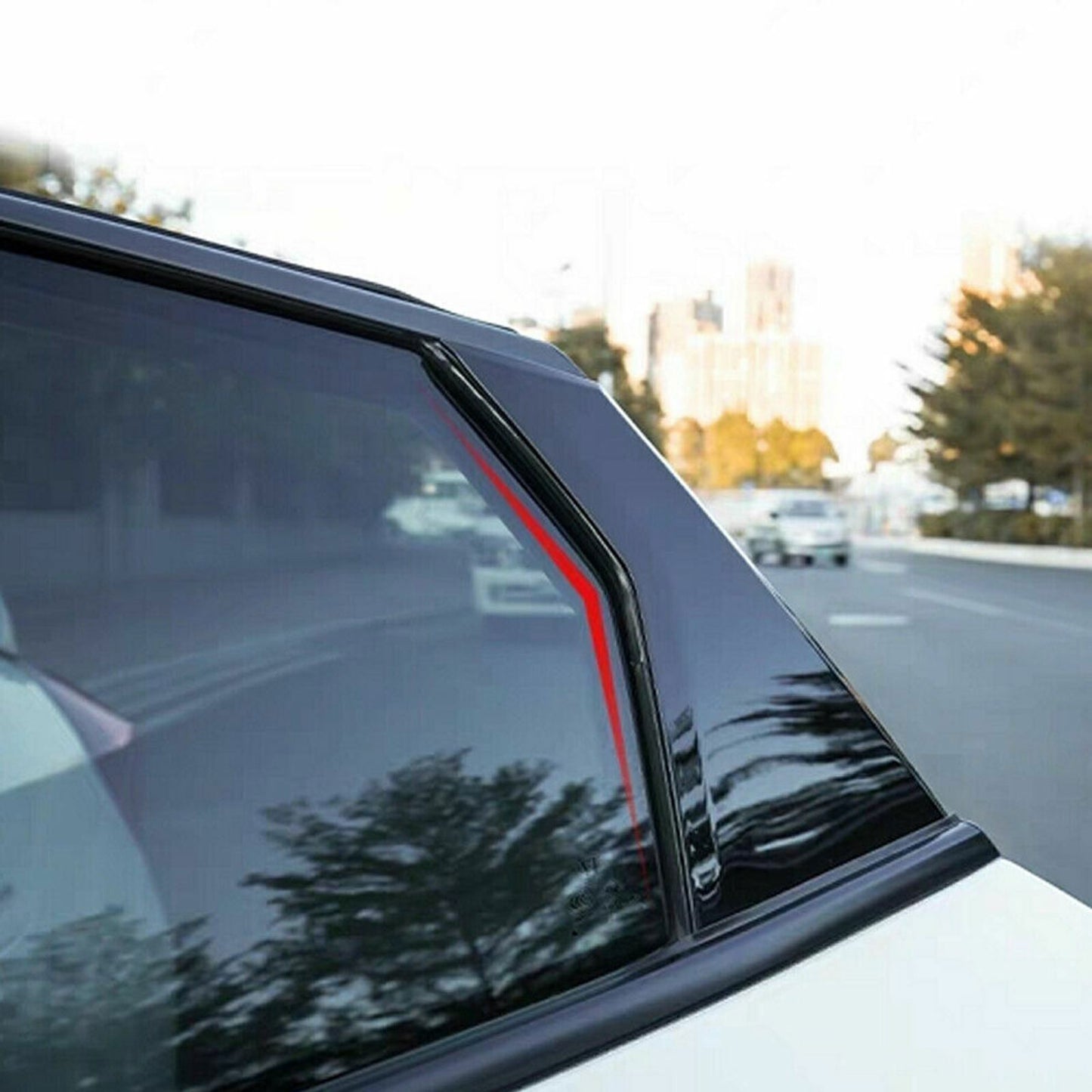 6X for Honda for Civic 19-2021 10th Bright black Door Window Pillar Posts Cover Trim