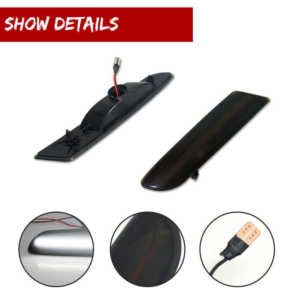 2 Pack Smoked Lens White LED Side Marker Lights for for Lexus 5th Generation for ES Model - v