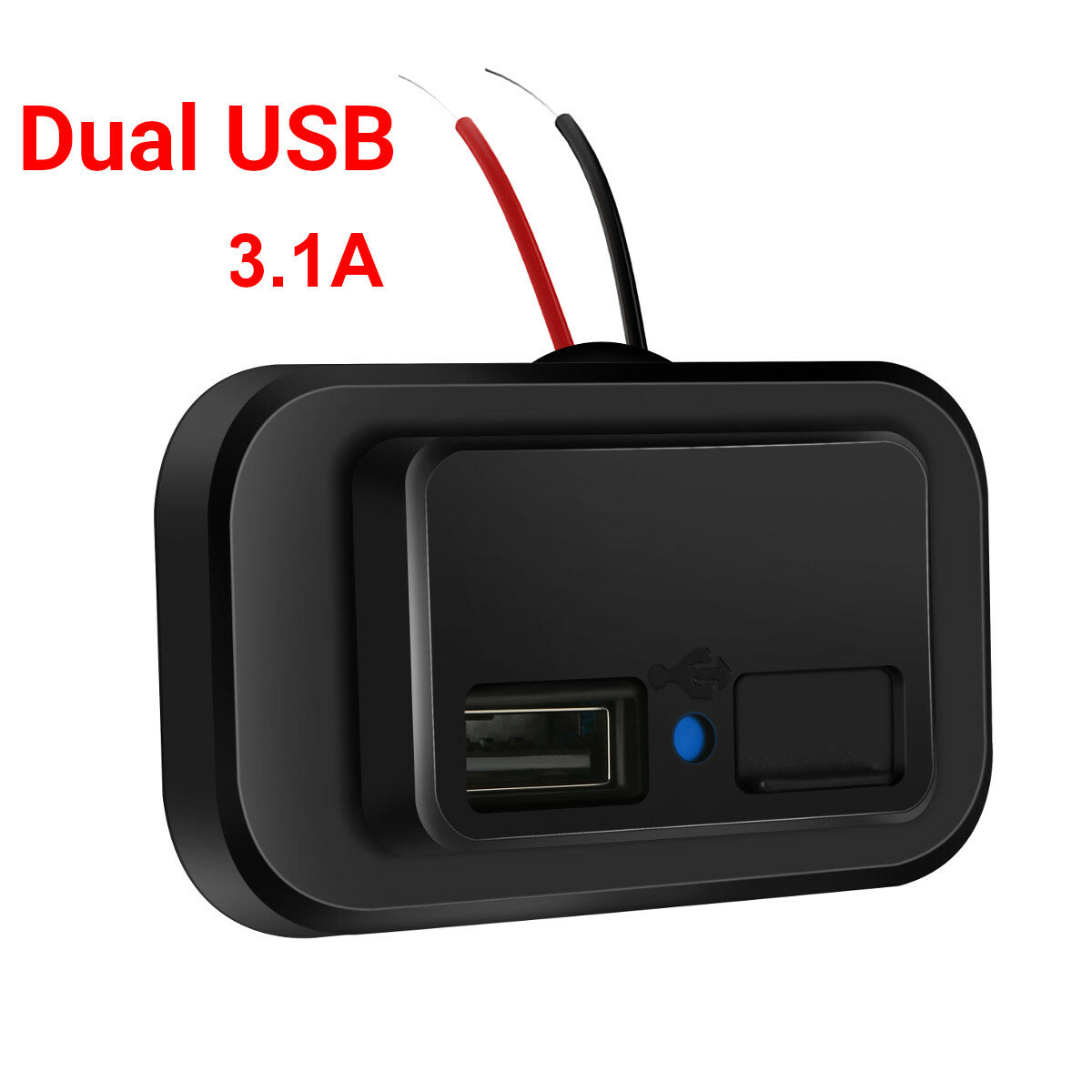 Car Dual USB Fast Chargering Socket Power Adapter Outlet LED Accessories