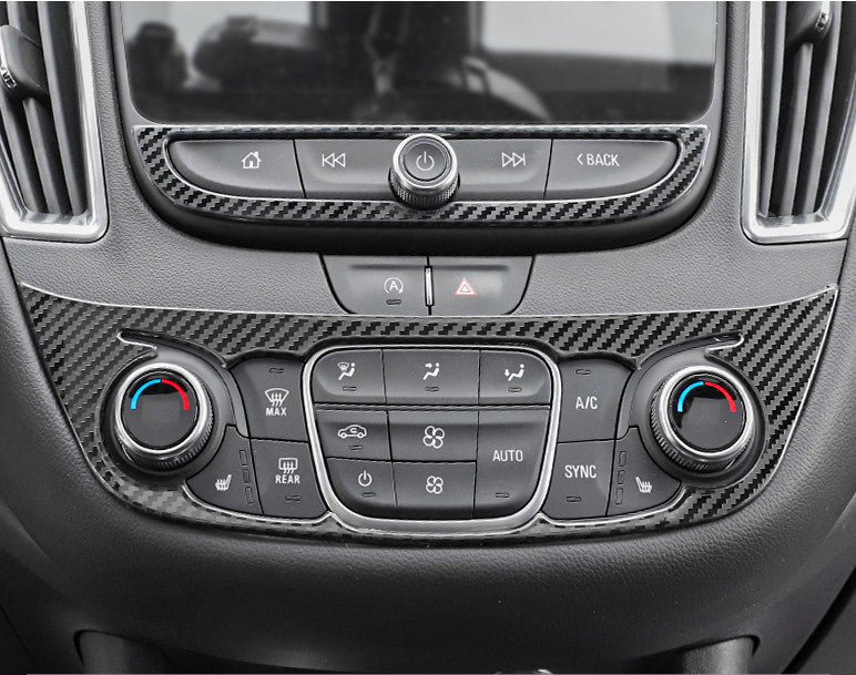 for Chevrolet Malibu 2016-24 Carbon Fiber Dashboard Console Frame Cover Trim 2X