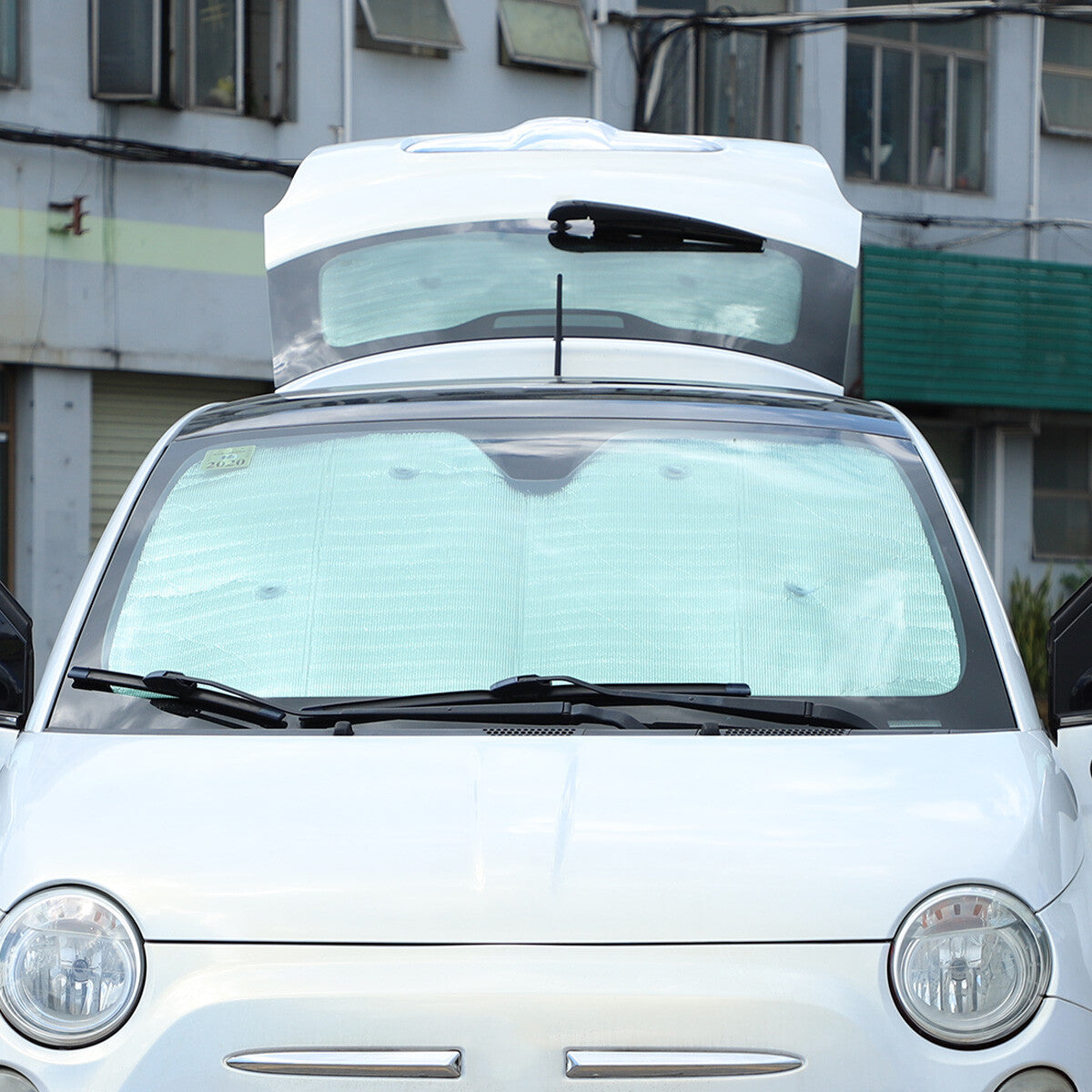 SunShade windshield dashboard protector with UV protection for Fiat 500 2011-2019 6 pieces - n