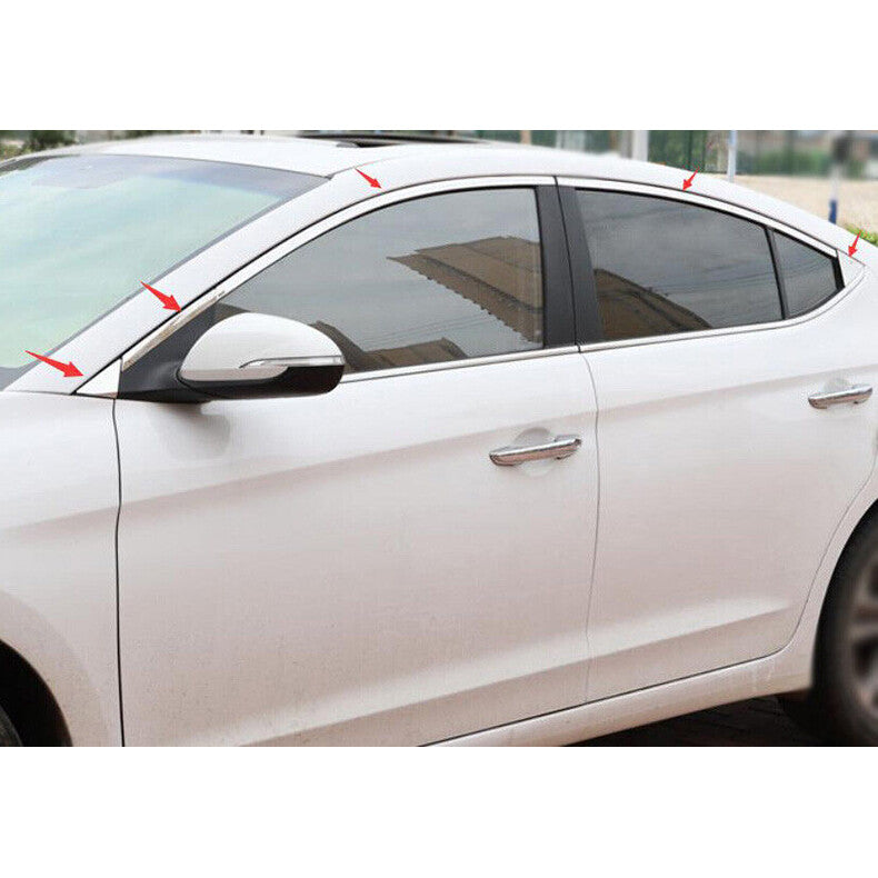 for Hyundai for Elantra 2017-2020 Chrome Steel upper Windows Sill Molding Strip Trim