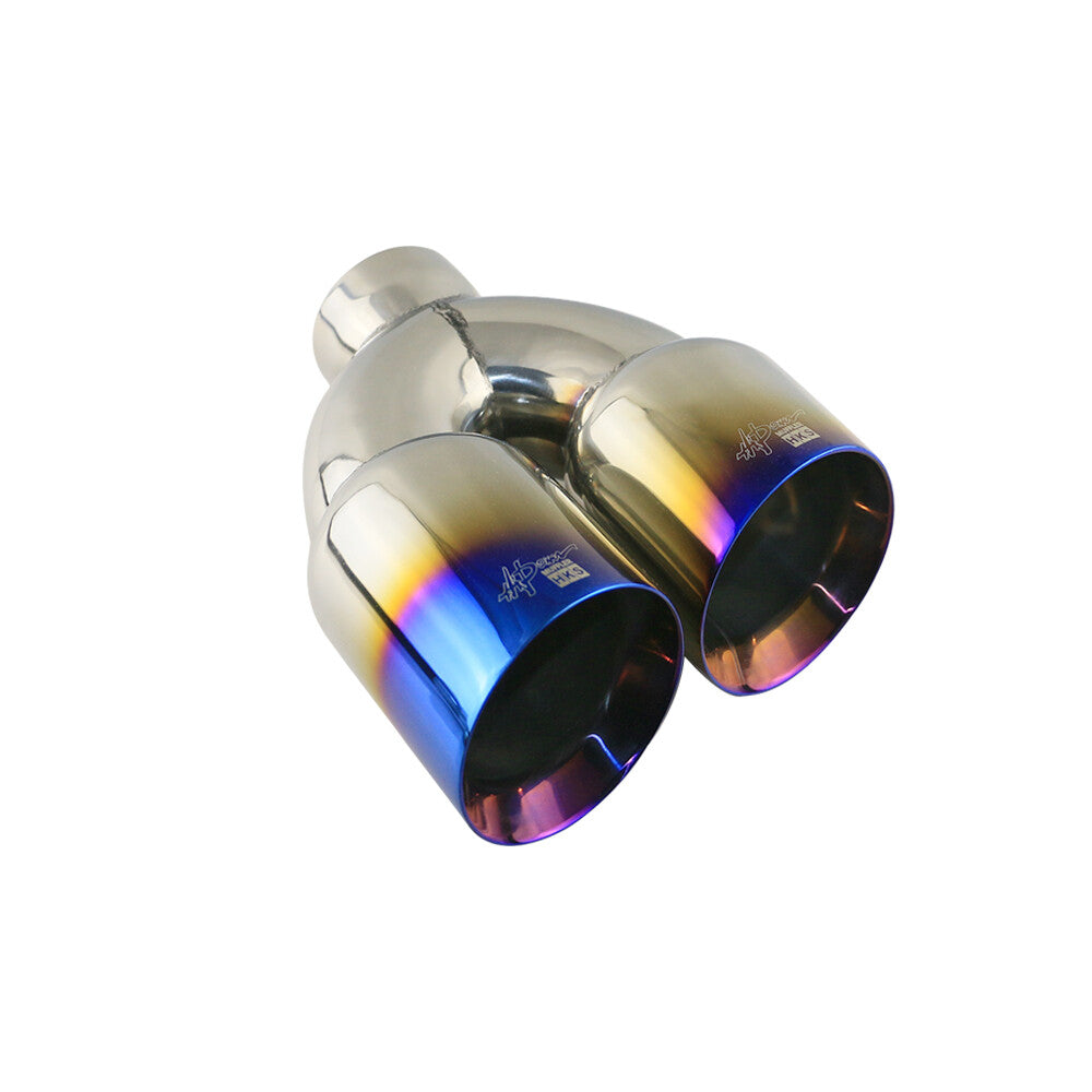 2PCS Universal 2.5'' ID 3.5'' OD Exhaust Tips End Dual Muffler Tip Burnt Blue