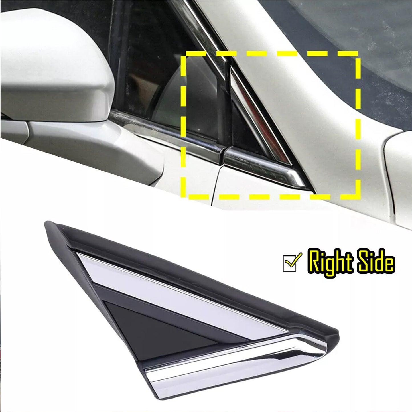 Right for Ford Fusion 2013-2018 Side Mirror Triangle Fender Corner Molding