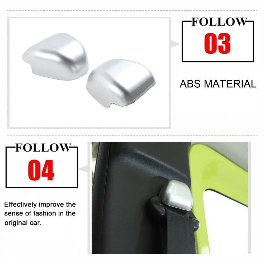 Silver for Seat Safety Belt Buckle Decoration Cover Trim for Suzuki for Jimny 2019-2023