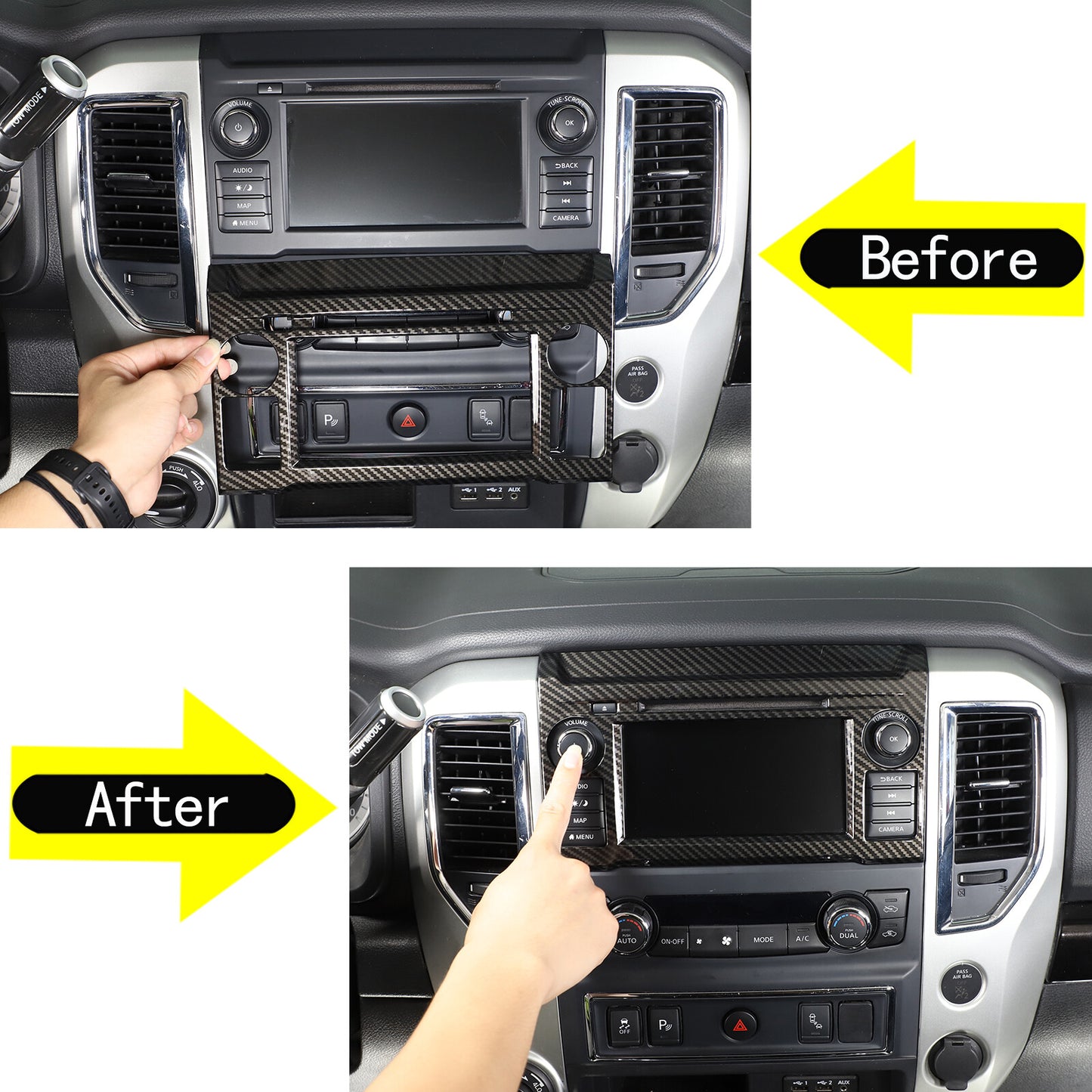 Carbon Fiber Exterior Center Control AC Panel Trim for Maverick 2022 - 2023 - v
