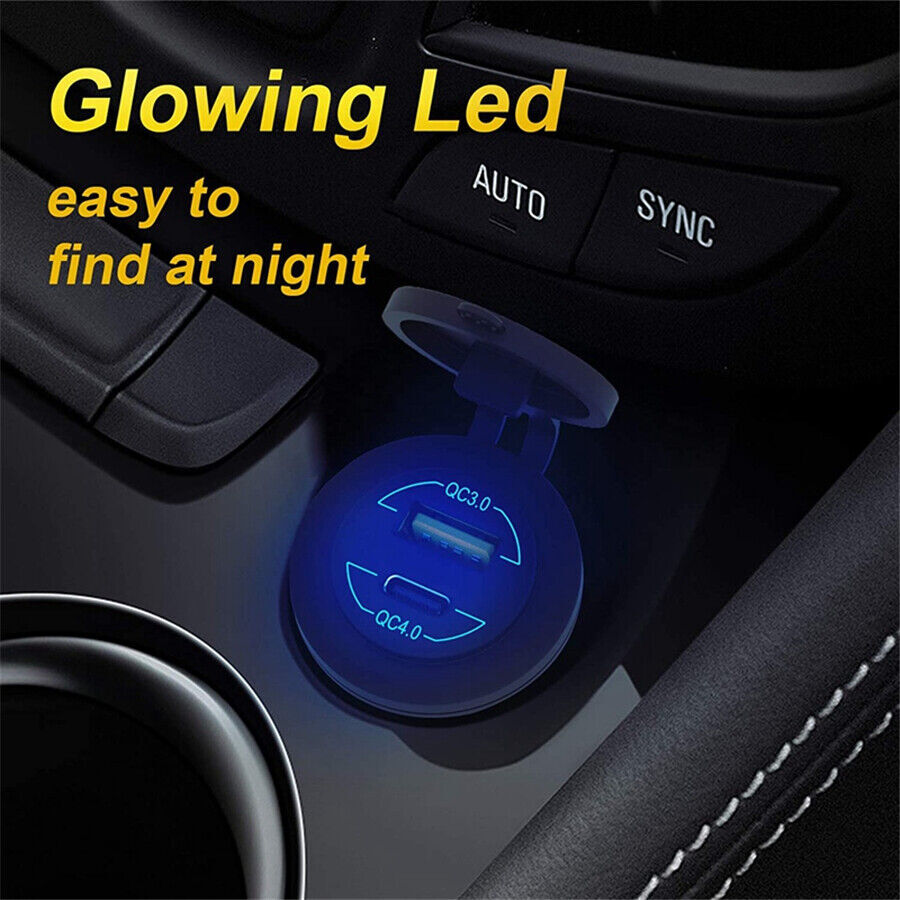 Quick Charger Car Cigarette Lighter Socket Dual USB Port Charging Power Outlet