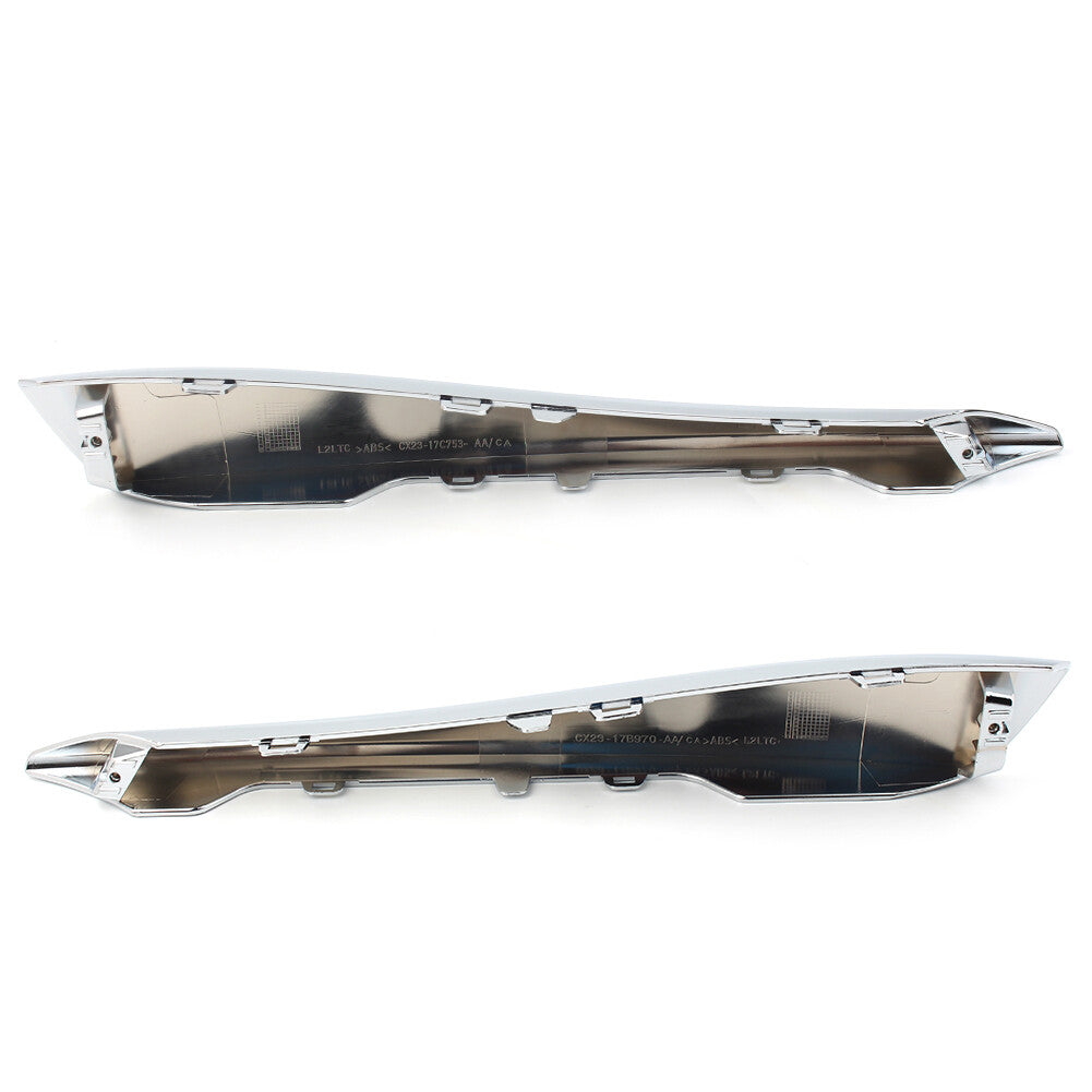 2pcs Front Side Grille Molding Trim Left & Right Chrome Fit for Jaguar XF 2012-2015