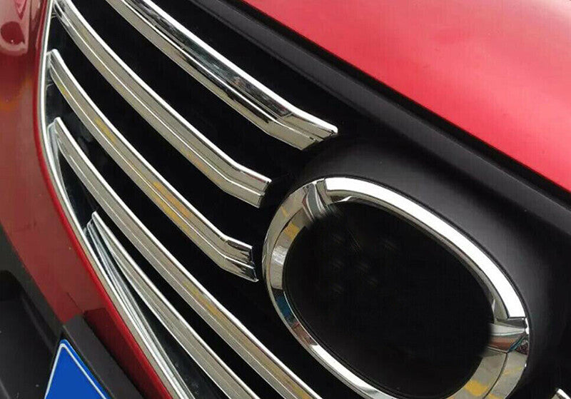 for Mazda CX-5 2015-2016 ABS Chrome Front Mesh Grille Grill Cover Trim Molding