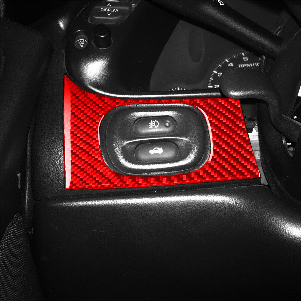 Red Carbon Ignition Panel Headlight Switch Cover for Chevrolet for Corvette C5 98-04