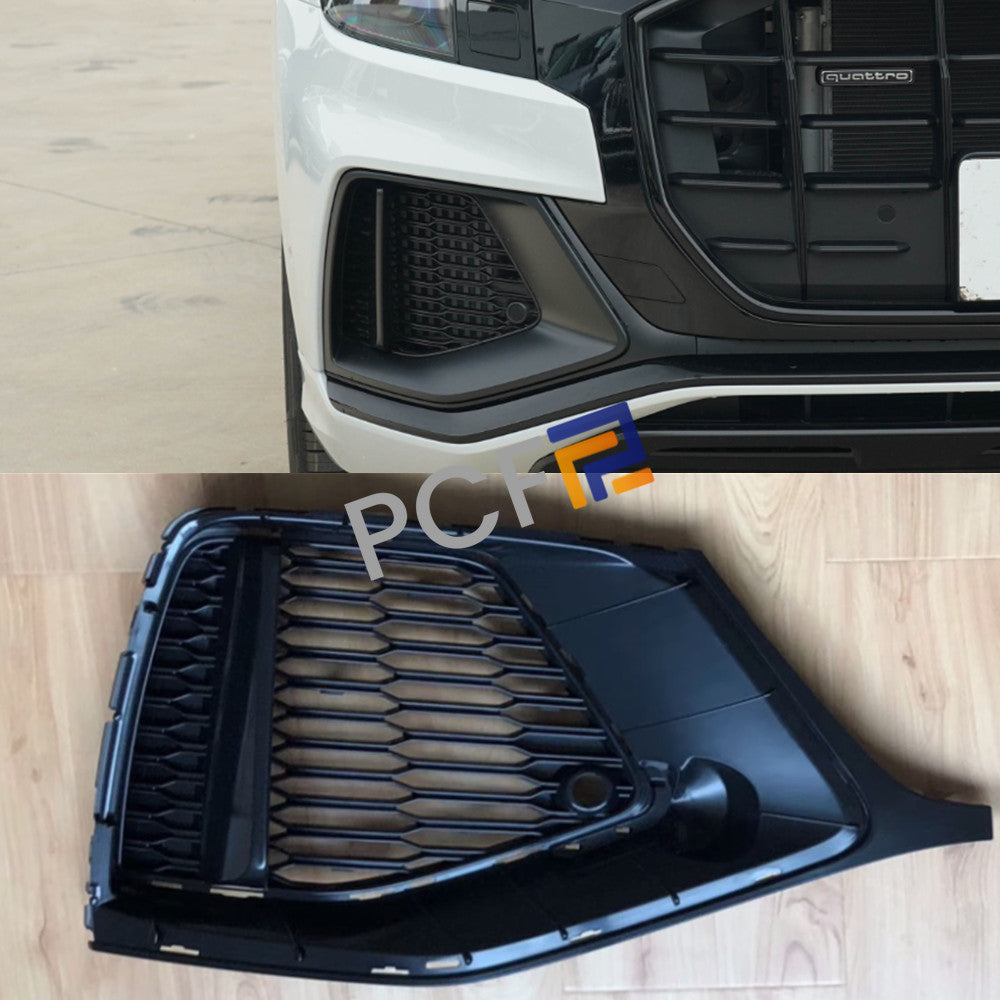 for Audi Q8 2019-2023 Right Side Front Bumper Fog Light Black Cover Trim Replace