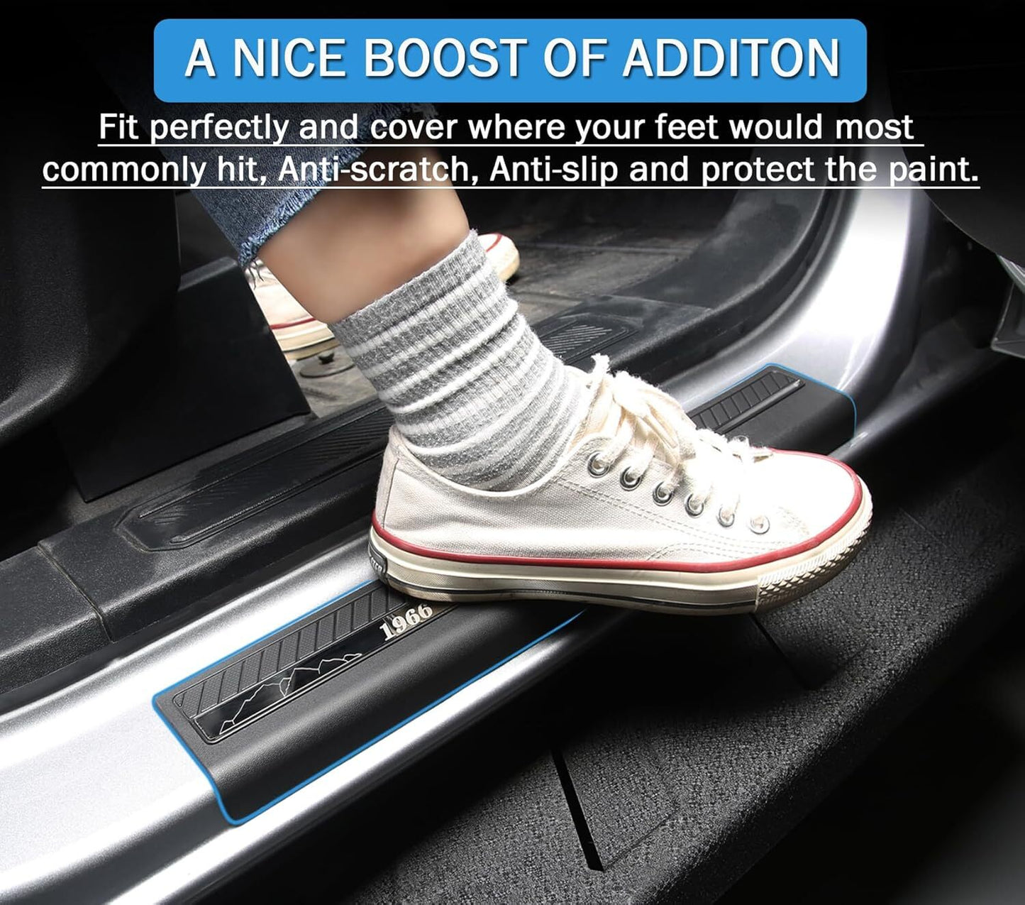 4xDoor Sill Entry Guards Trim Protector Scuff Plate for Ford Bronco 4DR 2021-24
