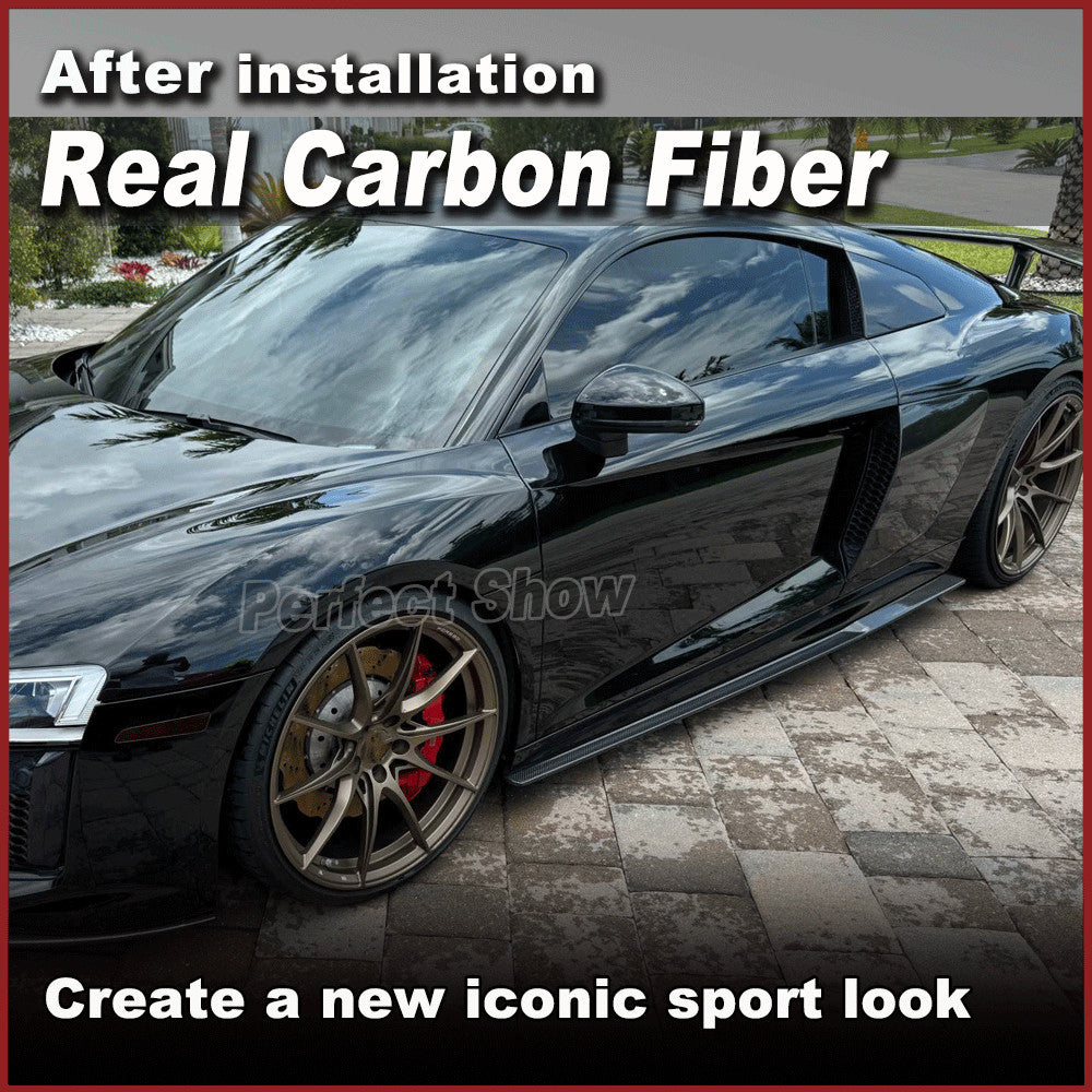 Fit for Audi R8 V10 Gen 2 2016-2020 REAL Carbon Fiber Side Skirt Extension Lip