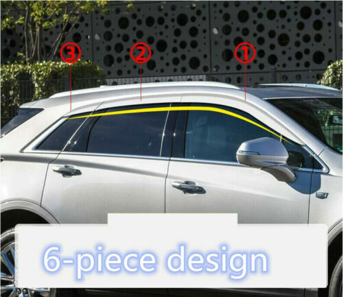 for Cadillac 2010-2016 SRX Chrome Car Window Visor Vent Shades Sun Rain Guard 6P