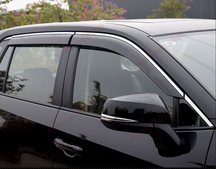 for Toyota RAV4 2019-2024 smoke Window Visors Sun Rain Guard Deflector W/Chrome