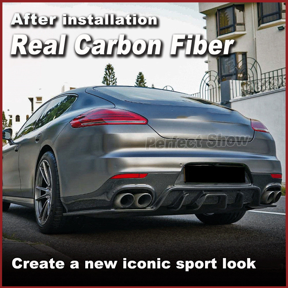 Fit for Porsche for Panamera 970 2014-2016 Carbon Rear Bumper Diffuser Spoiler Lip