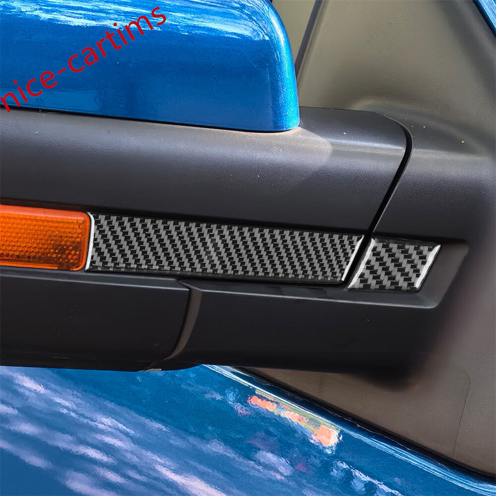 Carbon Fiber Side Rearview Mirror Turn Signal Panel Trim for Ford F150 2009-2014