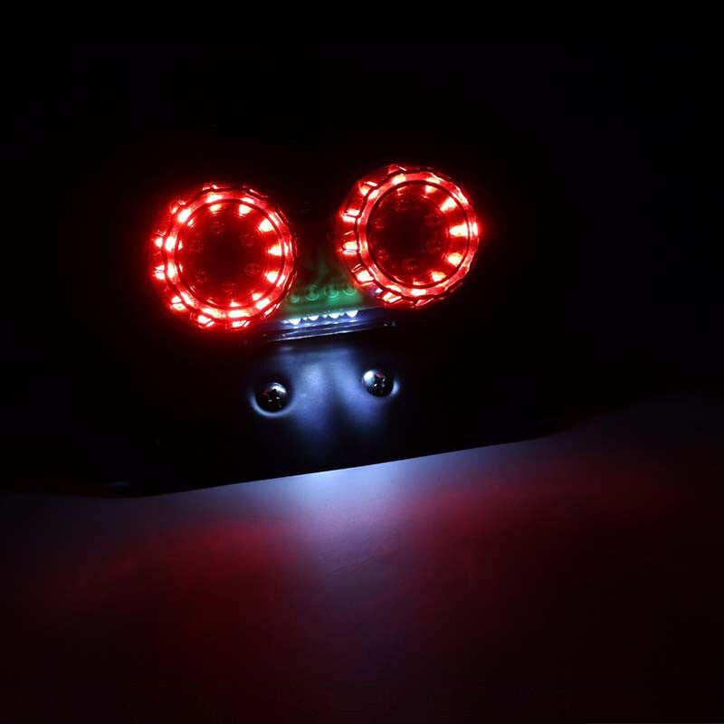 Smoke Motorcycle LED Dual Tail Light Turn Signal Brake License Plate Lights ATV
