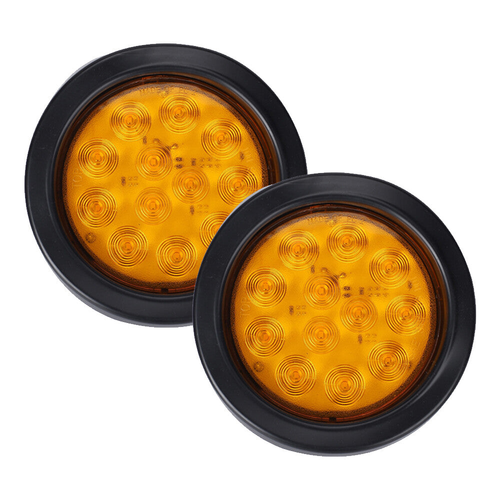 24 LED Reverse Backup Tail Lights Trailer Truck Clear Lens White/Red/Yellow 2PCS